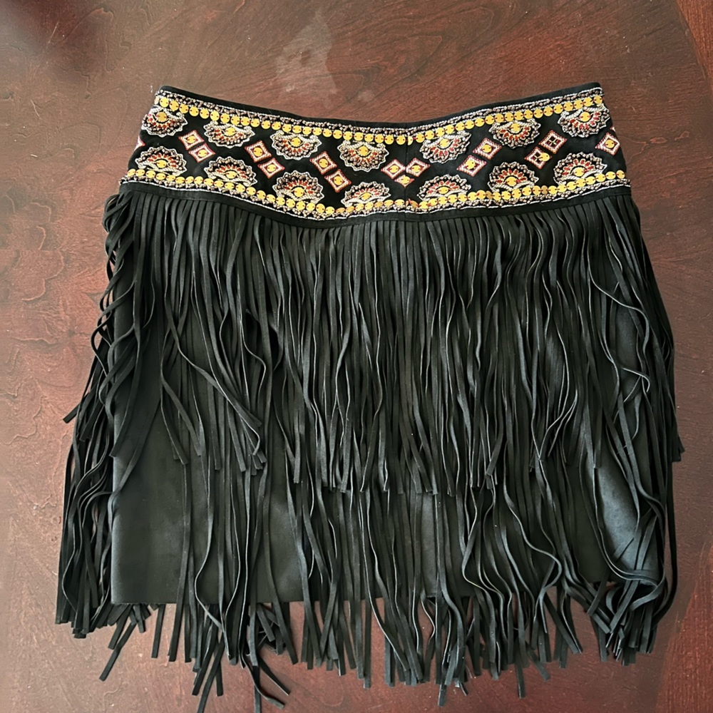 Black Fringe Skirt sz. Med